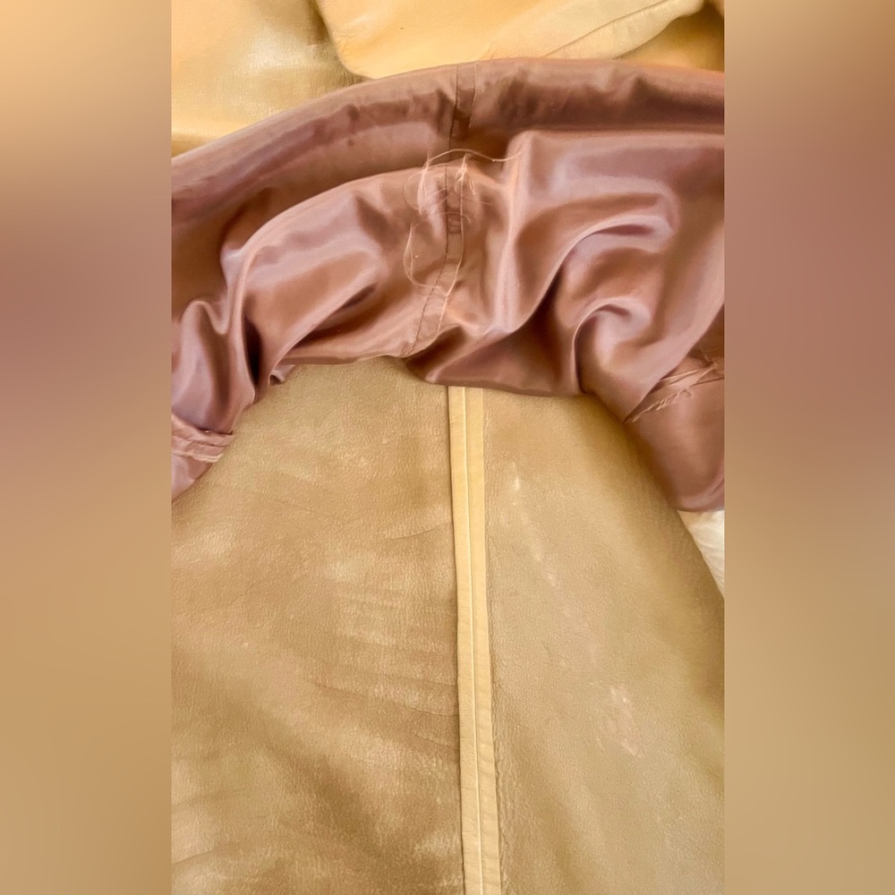 RARE Vtg 60s 70s Leathers by NEW ENGLAND SPORTSWEAR Coat USA Gold Crest Button - Picture 10 of 11